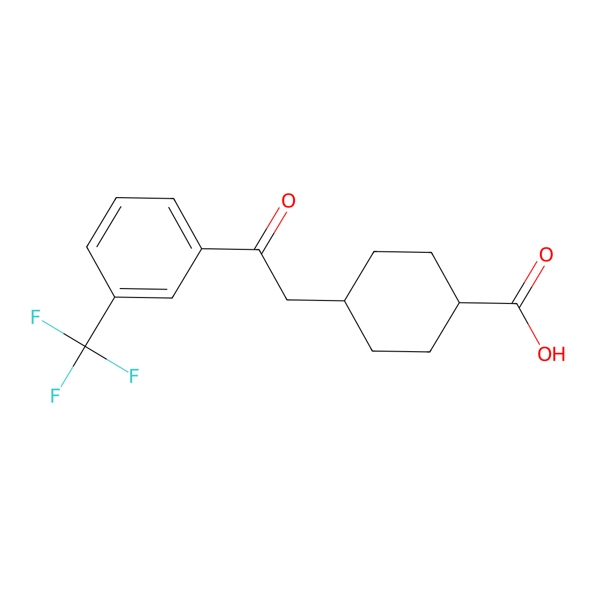 cis-4-[2-Oxo-2-(3-trifluoromethylphenyl)-ethyl]cyclohexane-1-carboxylic acid molecular structure, CAS 736136-63-3