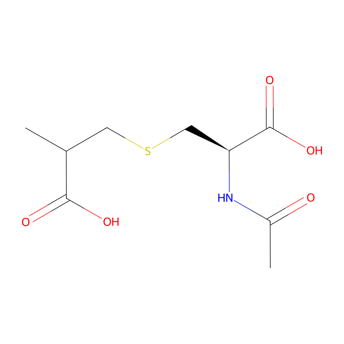 N-acetyl-S-(2-carboxypropyl)cysteine molecular structure, CAS 73614-35-4