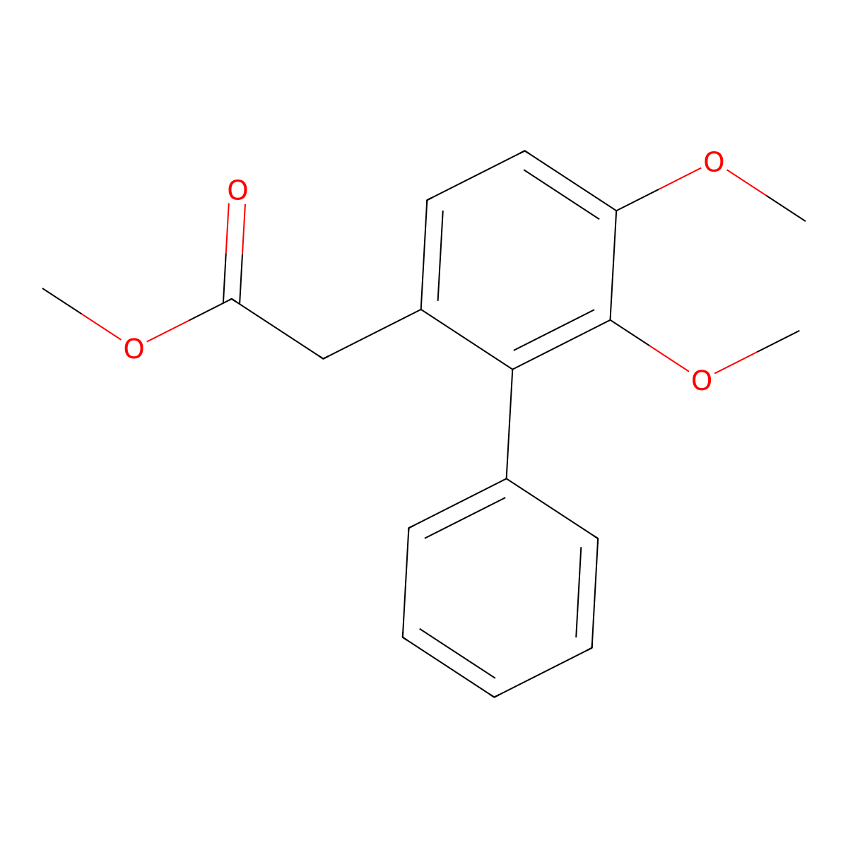 5,6-Dimethoxybiphenyl-2-acetic acid methyl ester molecular structure, CAS 736143-49-0
