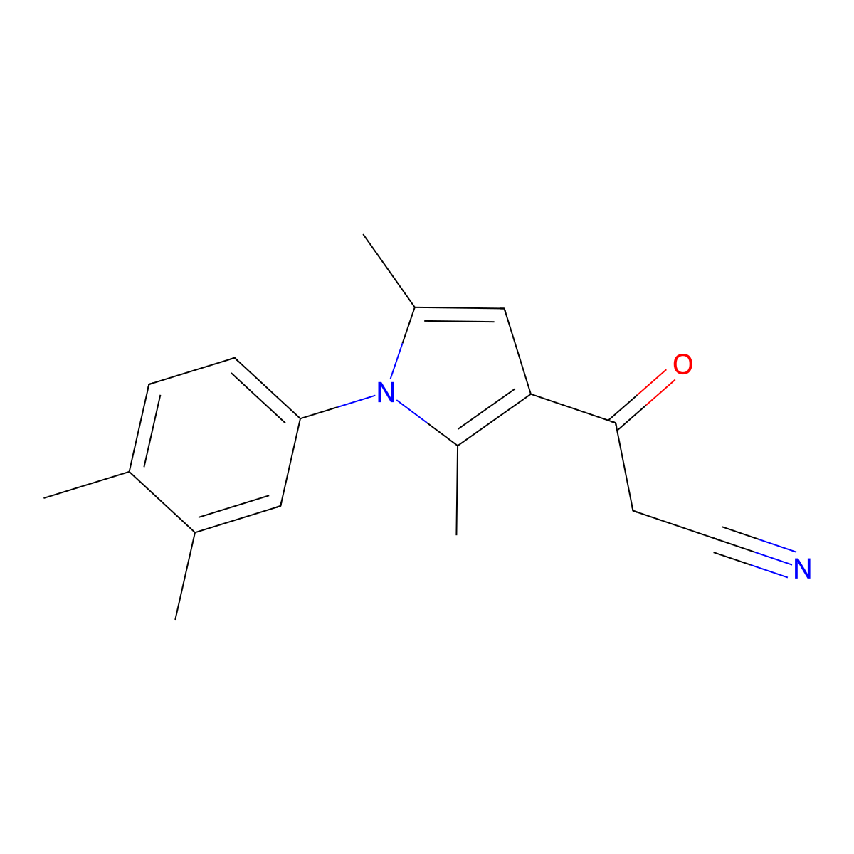 3-[1-(3,4-dimethylphenyl)-2,5-dimethyl-1H-pyrrol-3-yl]-3-oxopropanenitrile molecular structure, CAS 736146-05-7
