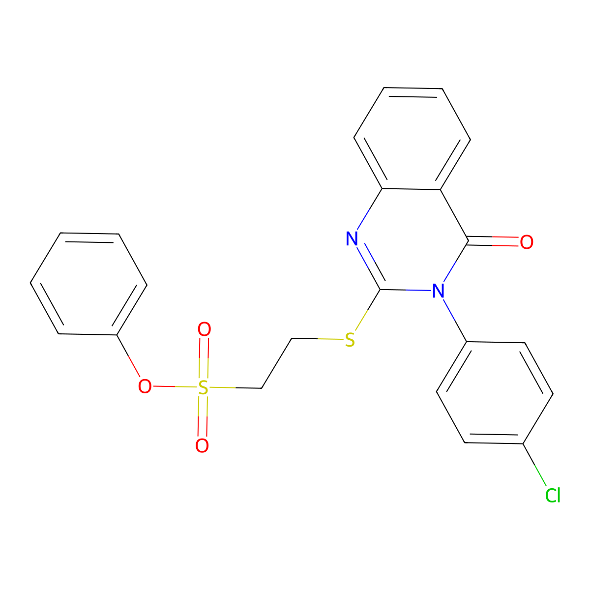 Phenyl 2-{[3-(4-chlorophenyl)-4-oxo-3,4-dihydroquinazolin-2-yl]sulfanyl}ethanesulfonate molecular structure, CAS 736151-52-3