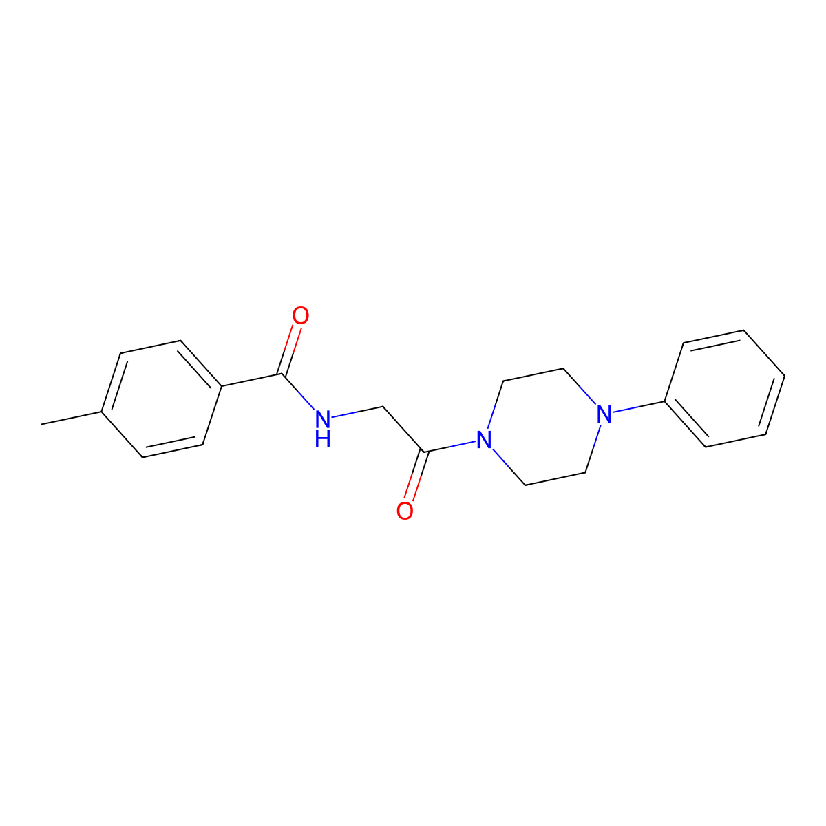 4-methyl-N-[2-oxo-2-(4-phenylpiperazin-1-yl)ethyl]benzamide molecular structure, CAS 736153-28-9