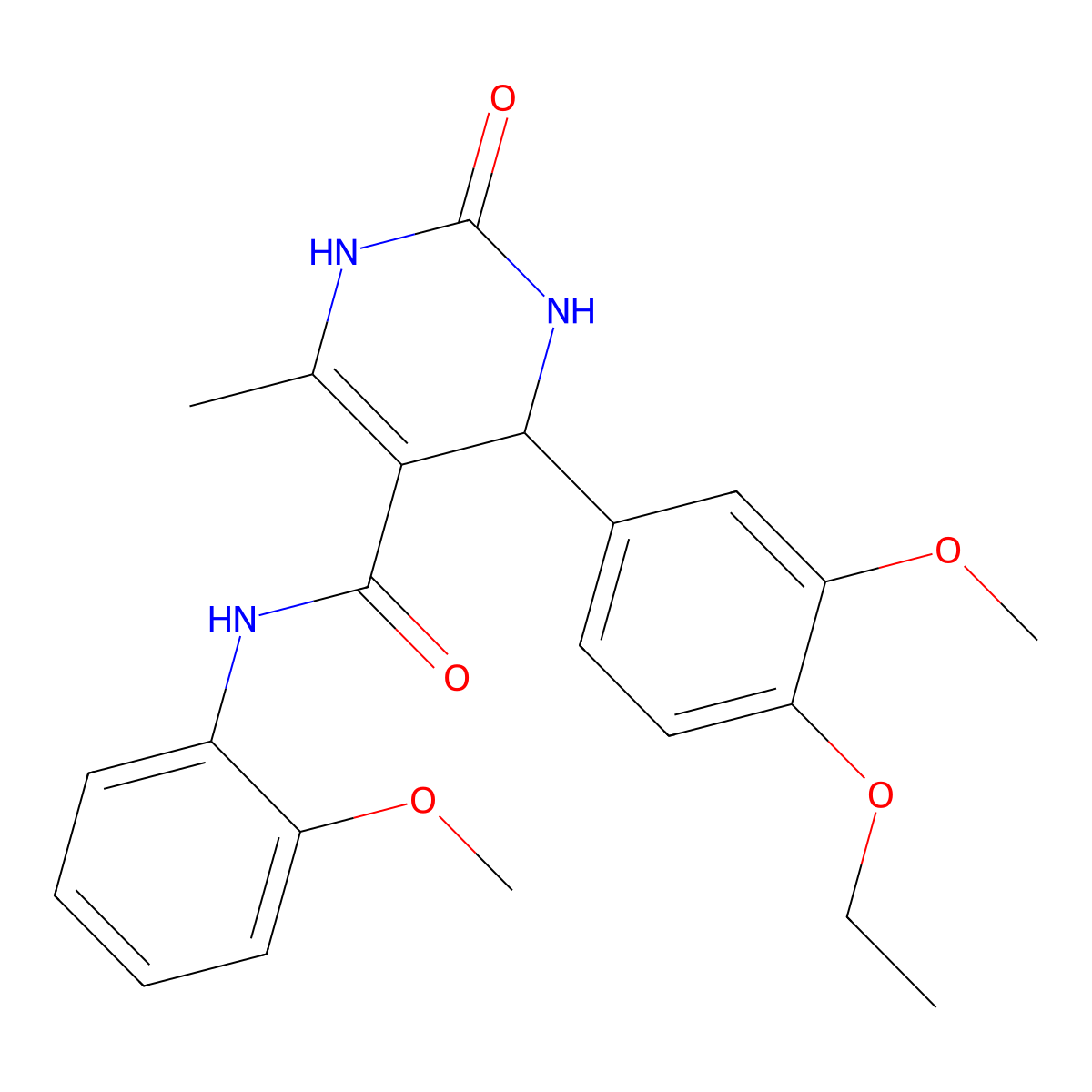 4-(4-ethoxy-3-methoxyphenyl)-N-(2-methoxyphenyl)-6-methyl-2-oxo-1,2,3,4-tetrahydropyrimidine-5-carboxamide molecular structure, CAS 736154-23-7