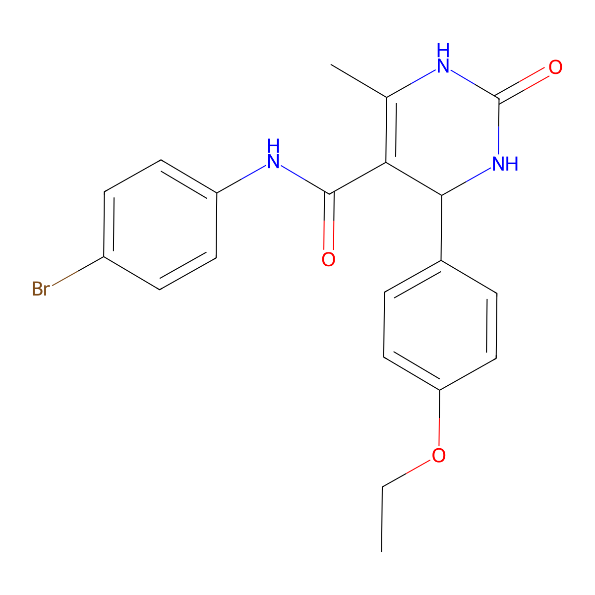 N-(4-bromophenyl)-4-(4-ethoxyphenyl)-6-methyl-2-oxo-1,2,3,4-tetrahydropyrimidine-5-carboxamide molecular structure, CAS 736154-31-7