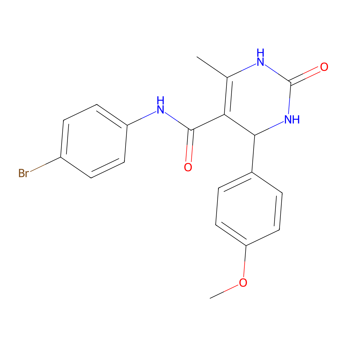 N-(4-bromophenyl)-4-(4-methoxyphenyl)-6-methyl-2-oxo-1,2,3,4-tetrahydropyrimidine-5-carboxamide molecular structure, CAS 736154-32-8