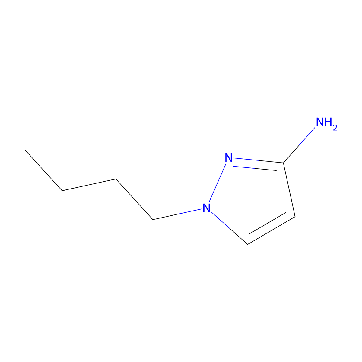 1-butyl-1H-pyrazol-3-amine molecular structure, CAS 73616-25-8