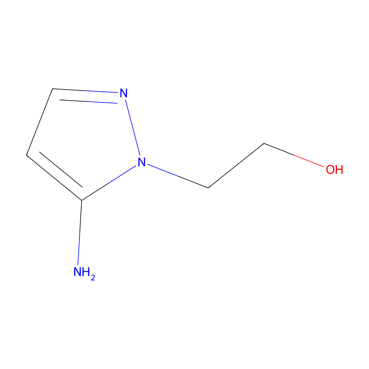 2-(5-amino-1H-pyrazol-1-yl)ethan-1-ol molecular structure, CAS 73616-27-0