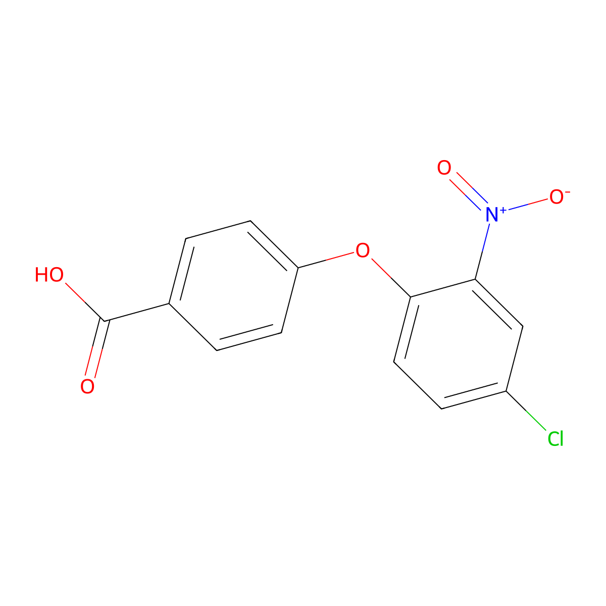 4-(4-Chloro-2-nitrophenoxy)benzoic acid molecular structure, CAS 736162-72-4