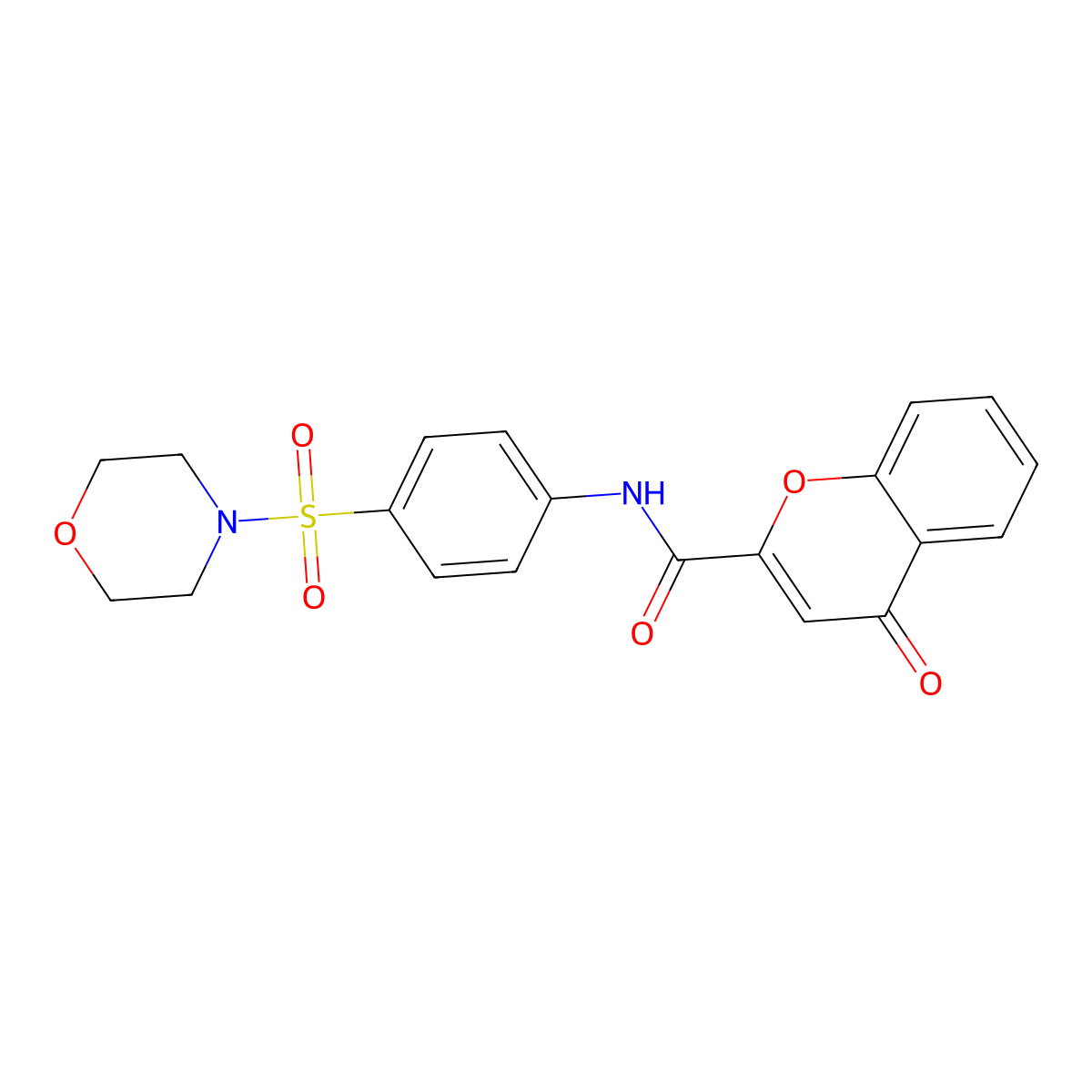 N-[4-(morpholin-4-ylsulfonyl)phenyl]-4-oxo-4H-chromene-2-carboxamide molecular structure, CAS 736164-07-1