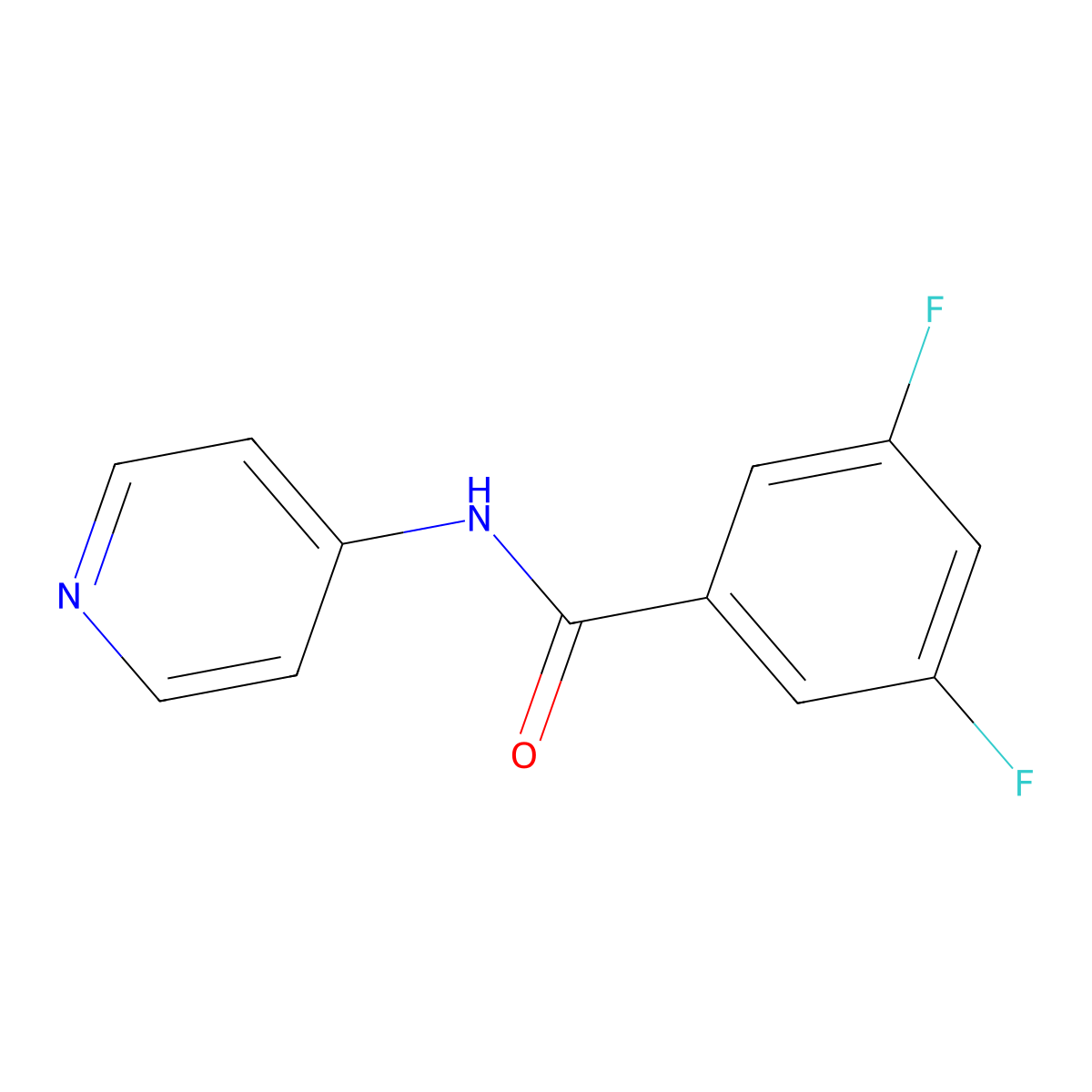 3,5-difluoro-N-pyridin-4-ylbenzamide molecular structure, CAS 736165-97-2