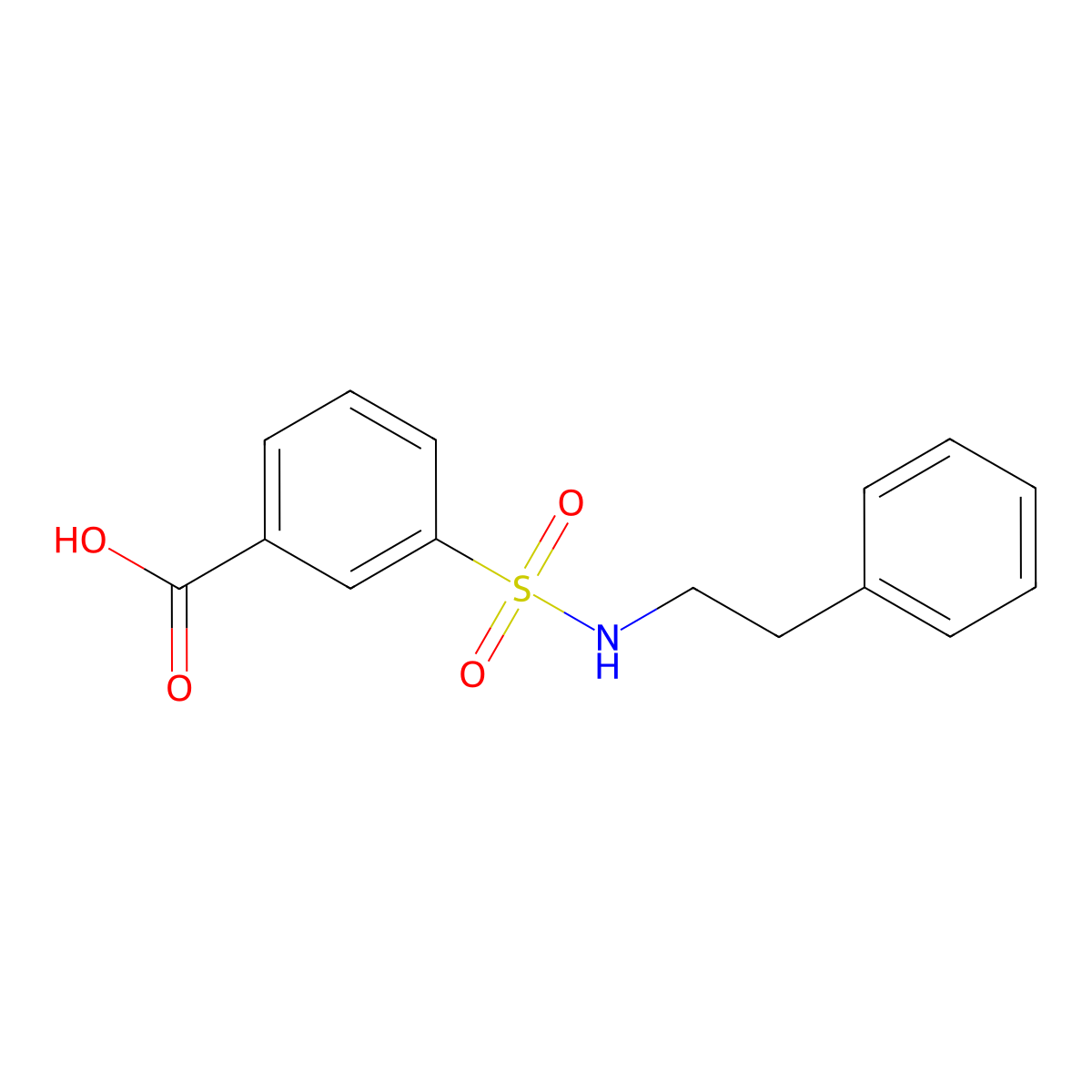 3-[(2-Phenylethyl)sulfamoyl]benzoic acid molecular structure, CAS 736166-27-1