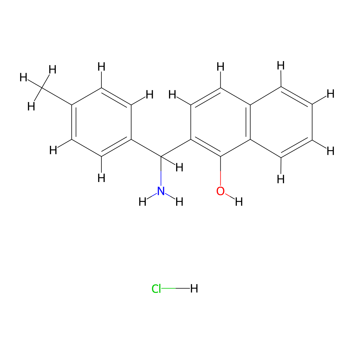2-(Amino-p-tolyl-methyl)-naphthalen-1-ol hydrochloride molecular structure, CAS 736173-19-6