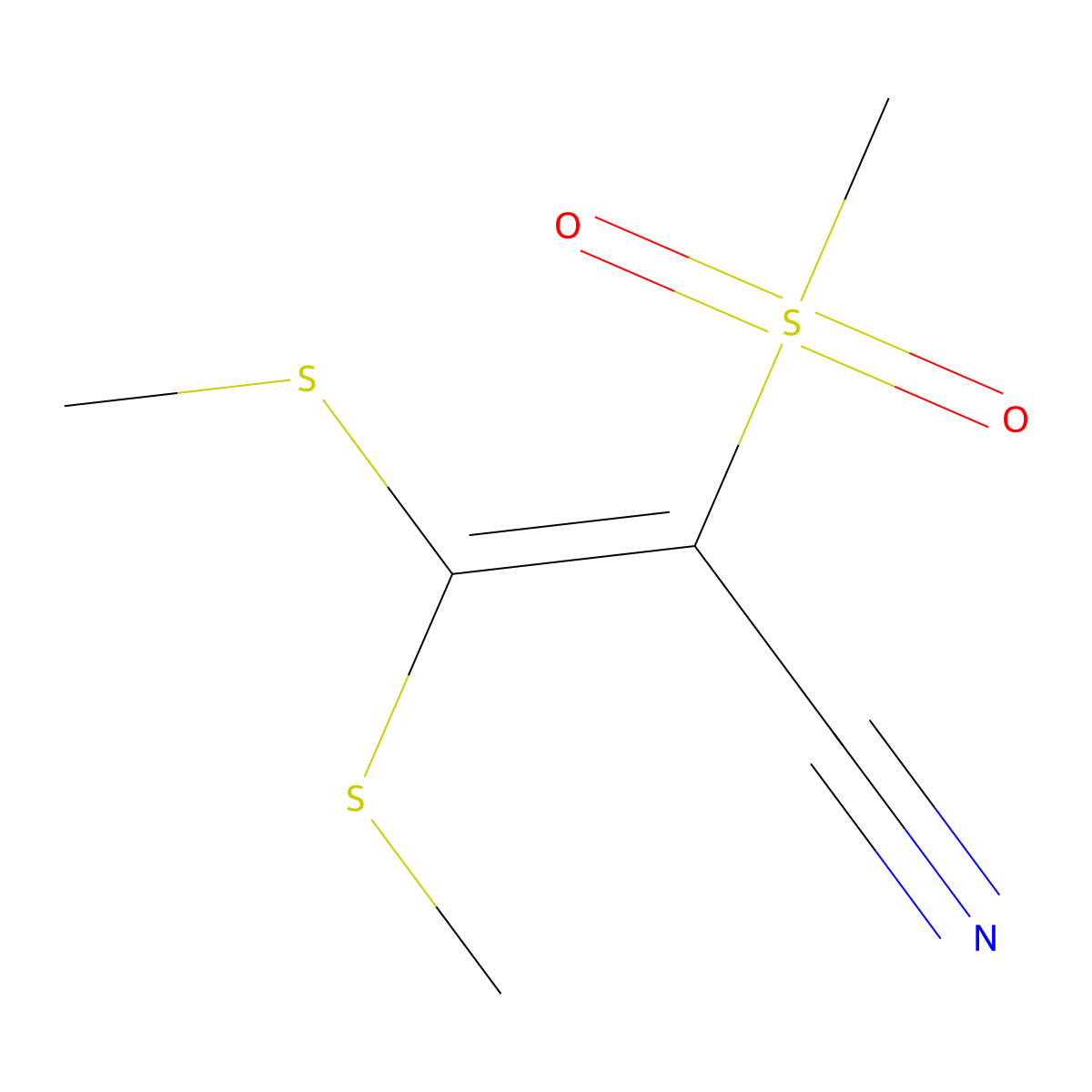 2-(Methylsulfonyl)-3,3-bis(methylthio)acrylonitrile molecular structure, CAS 73618-36-7