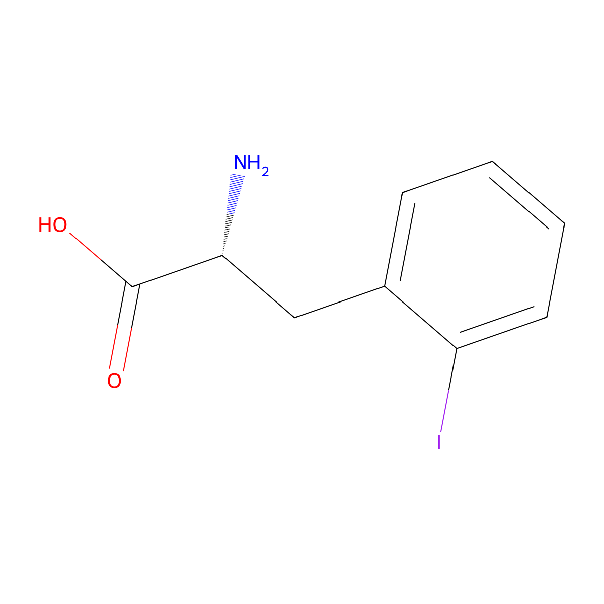 2-Iodo-D-phenylalanine molecular structure, CAS 736184-44-4