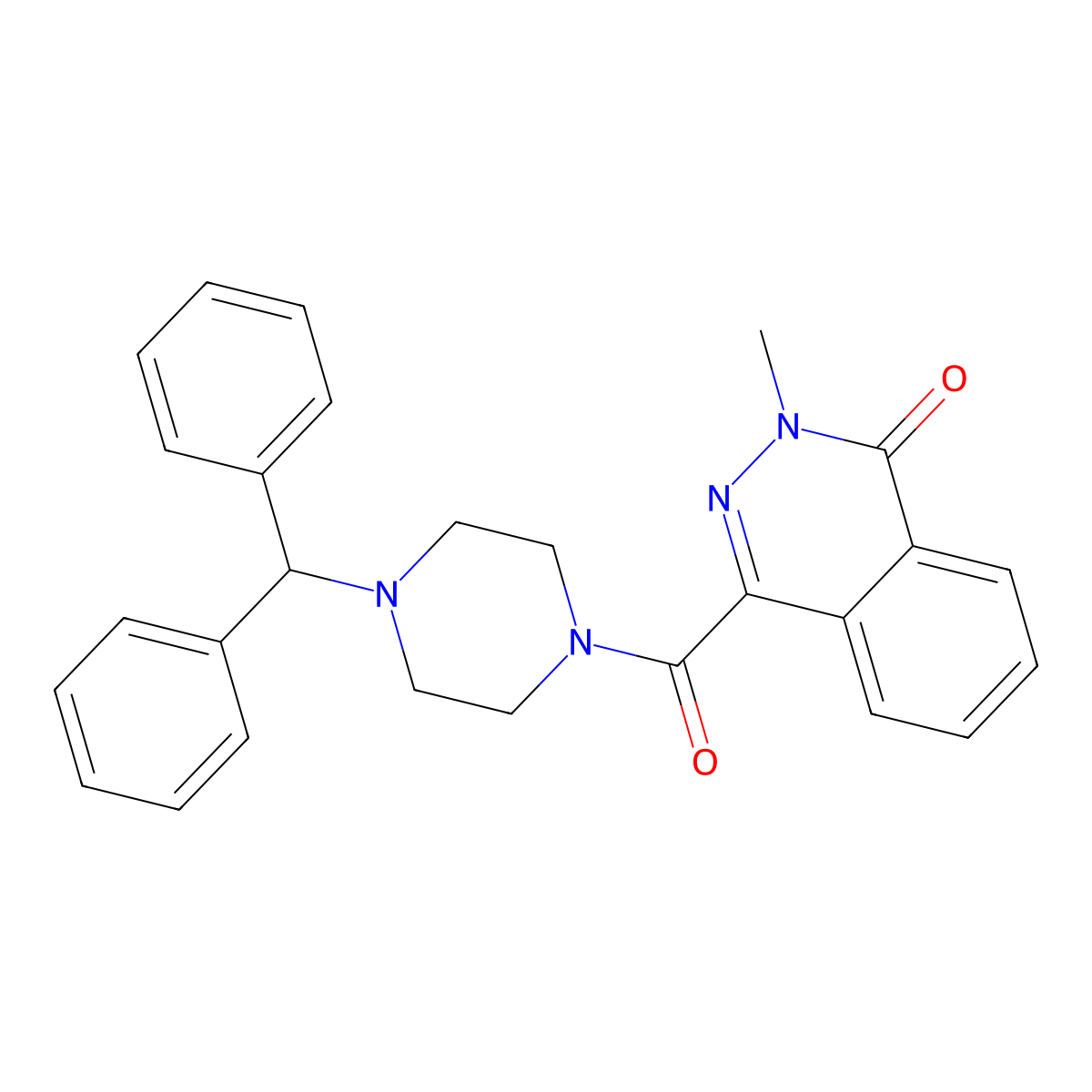 4-{[4-(diphenylmethyl)piperazin-1-yl]carbonyl}-2-methylphthalazin-1(2H)-one molecular structure, CAS 736189-79-0