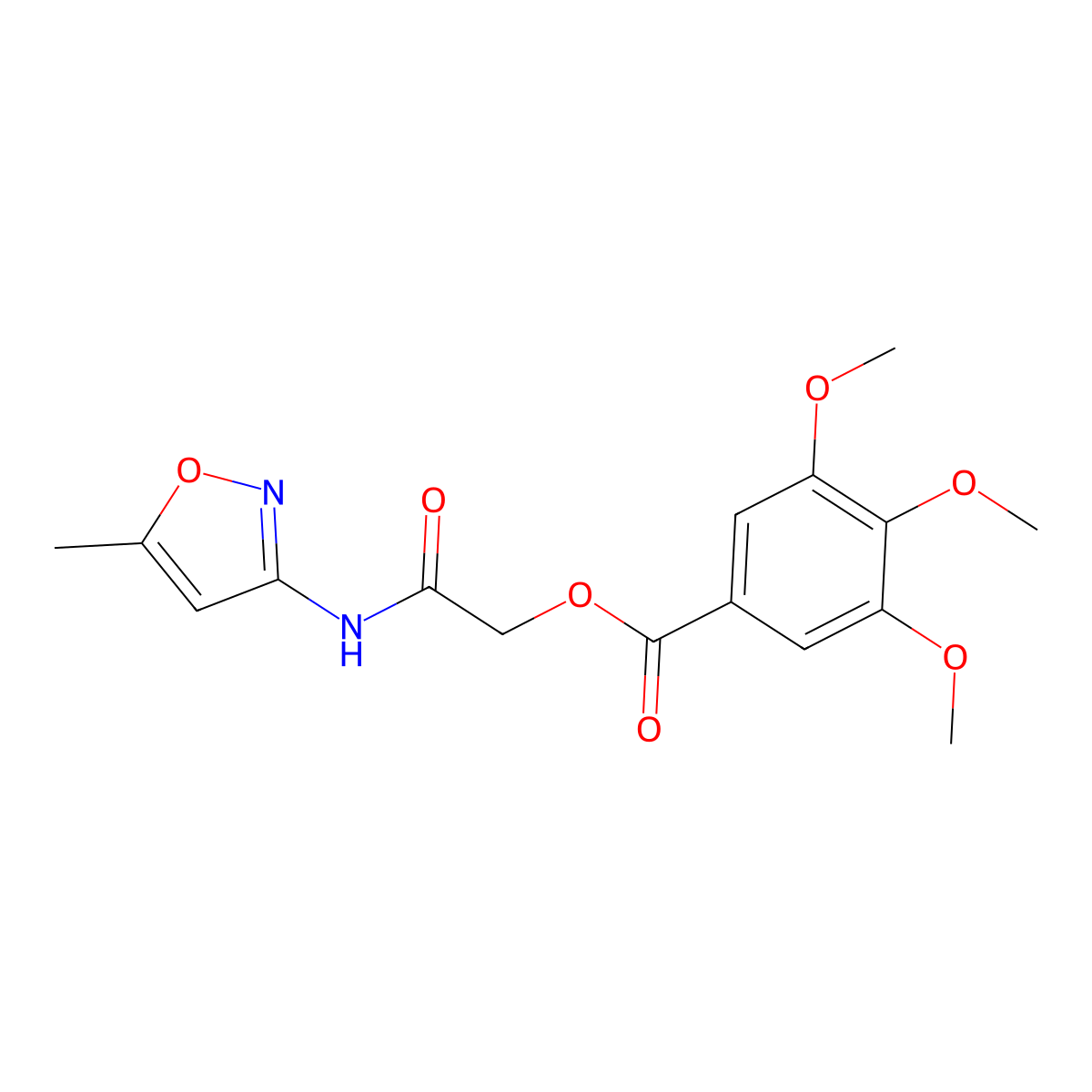 [(5-Methyl-1,2-oxazol-3-yl)carbamoyl]methyl 3,4,5-trimethoxybenzoate molecular structure, CAS 736190-82-2