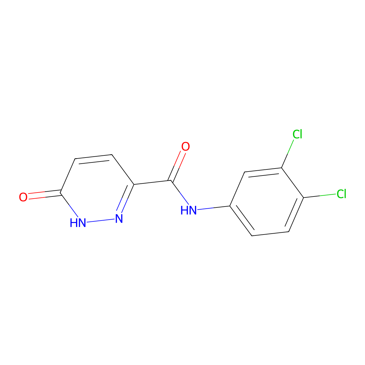 N-(3,4-dichlorophenyl)-6-oxo-1,6-dihydropyridazine-3-carboxamide molecular structure, CAS 736190-96-8