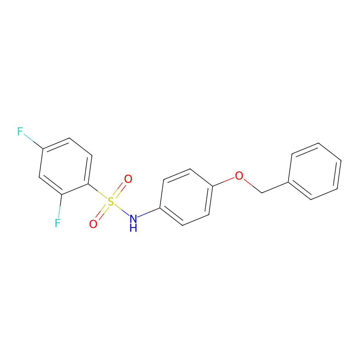 2,4-difluoro-N-(4-phenylmethoxyphenyl)benzenesulfonamide molecular structure, CAS 736193-48-9