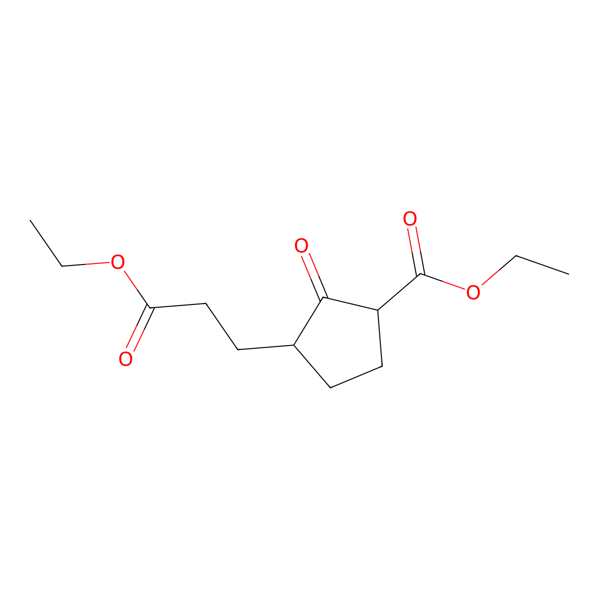 Ethyl 3-(3-ethoxy-3-oxopropyl)-2-oxocyclopentanecarboxylate molecular structure, CAS 7362-91-6