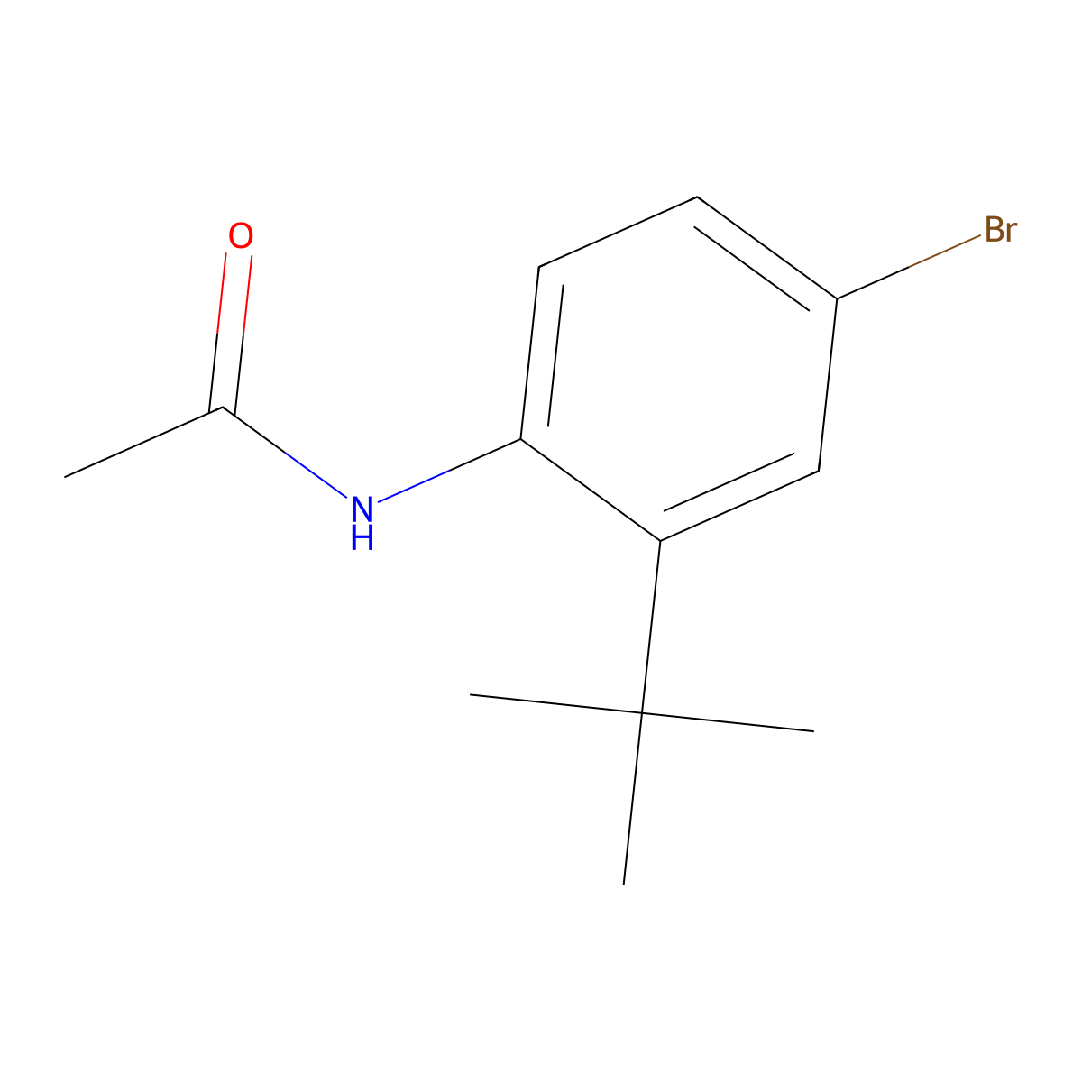 Acetamide, N-[4-bromo-2-(1,1-dimethylethyl)phenyl]- molecular structure, CAS 73621-42-8