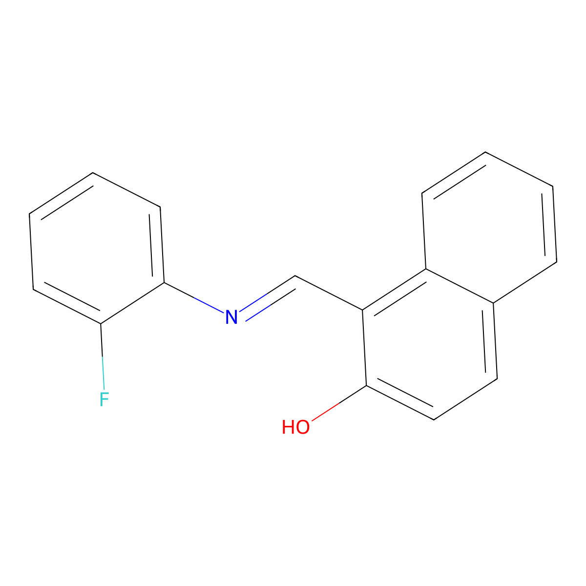 1-(2-Fluorophenyliminomethyl)-2-naphthol molecular structure, CAS 73621-66-6