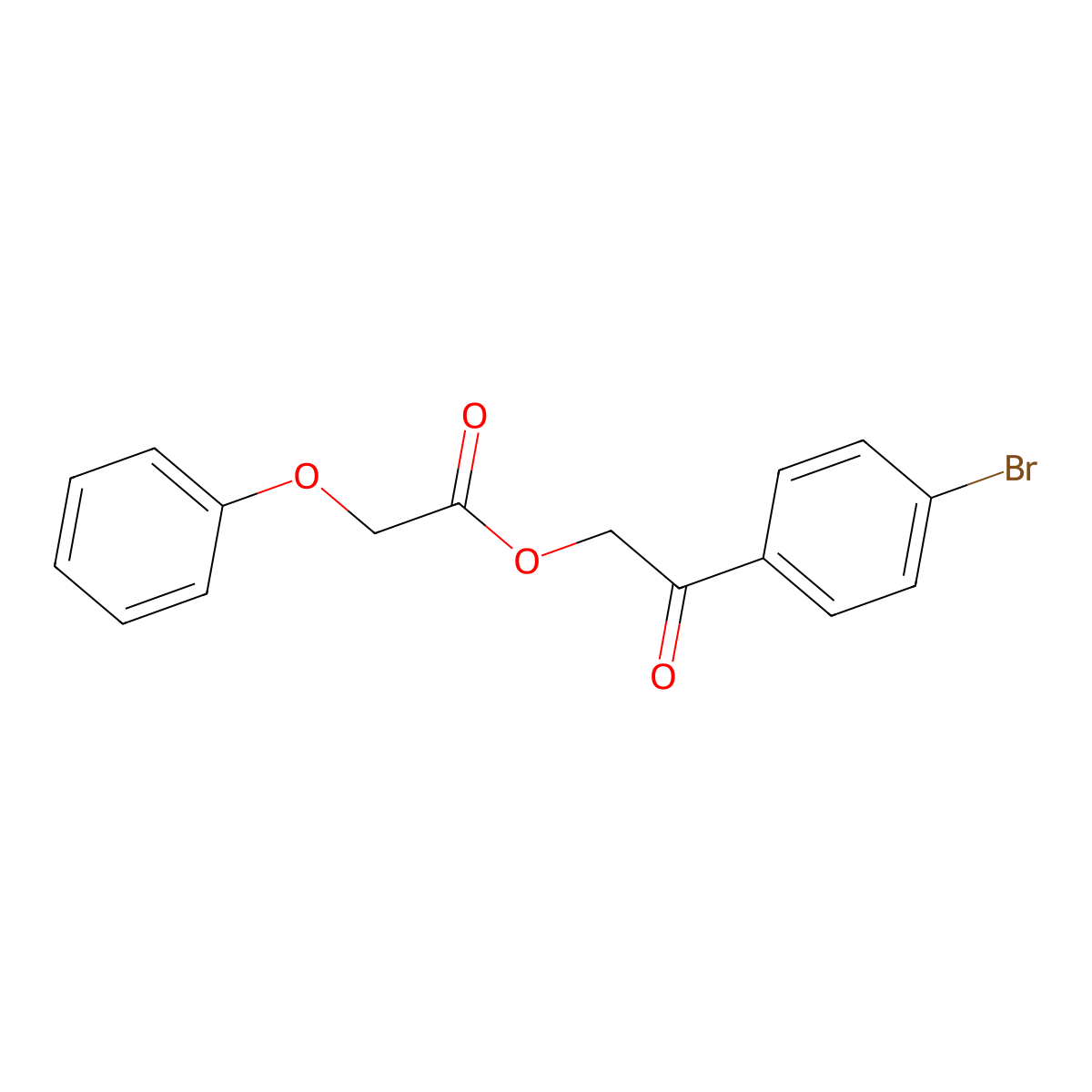Acetic acid, phenoxy-, p-bromophenacyl ester molecular structure, CAS 73622-65-8