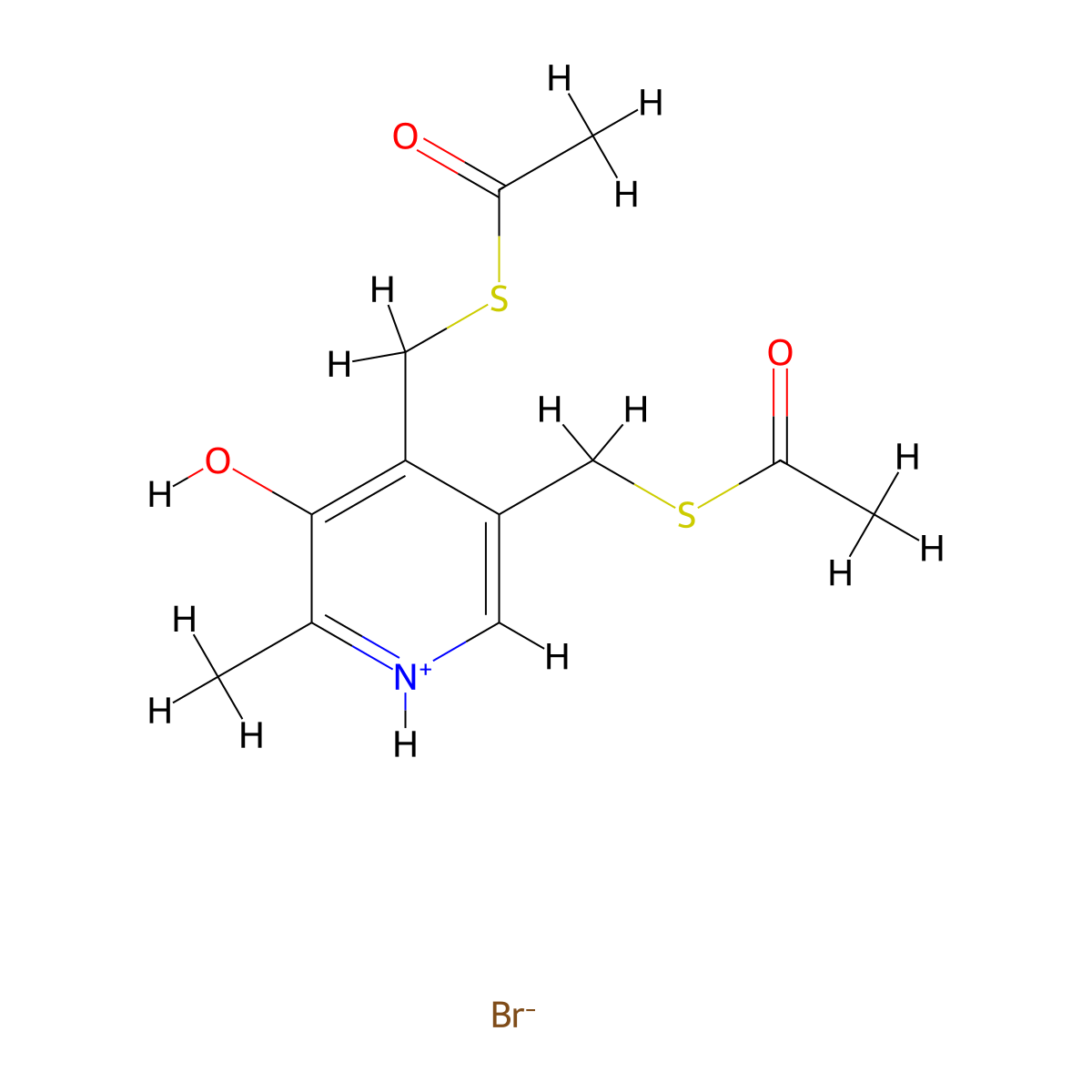 Acetic acid, thio-, diester with 5-hydroxy-6-methyl-3,4-pyridinedimethanethiol, hydrobromide molecular structure, CAS 73622-67-0