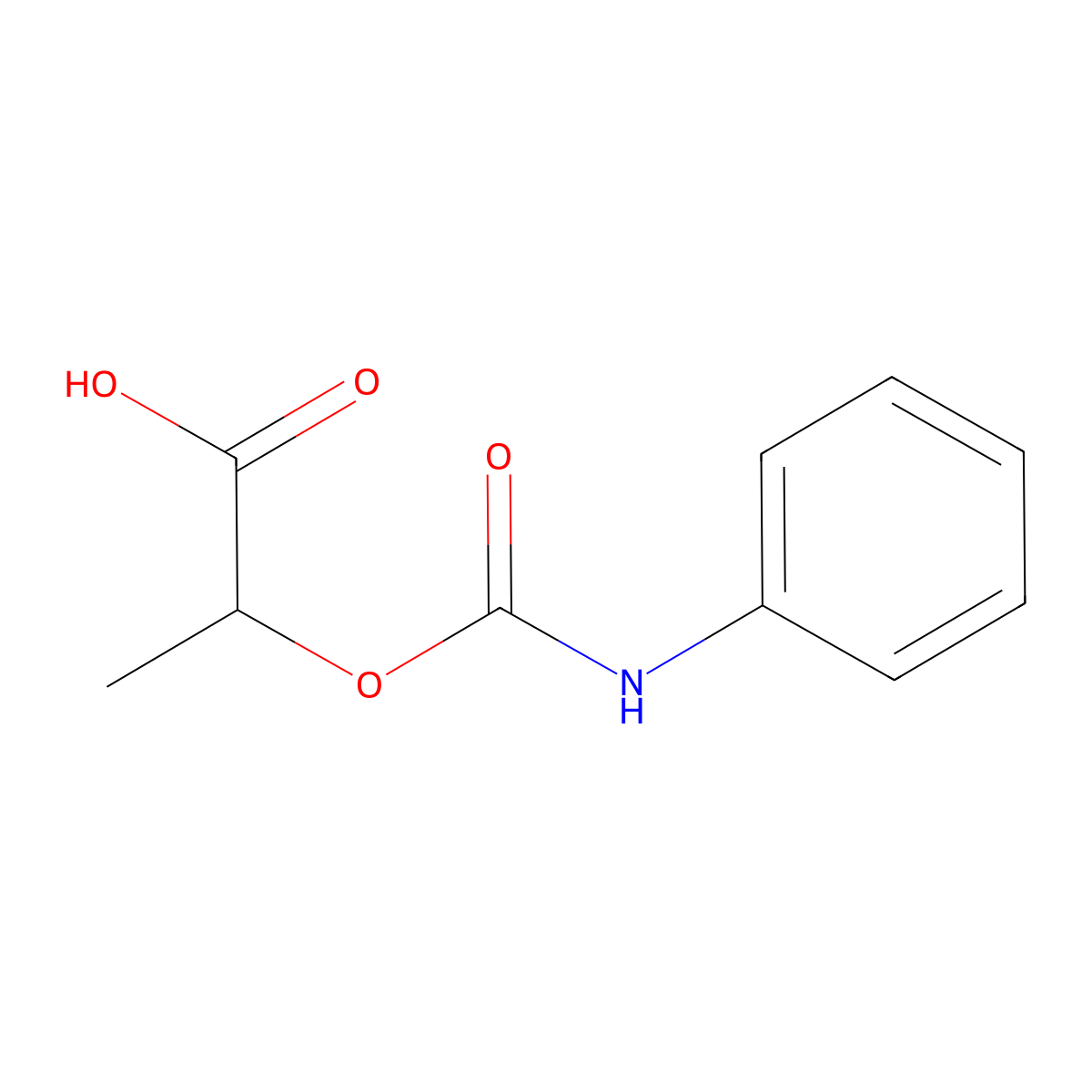 2-((Phenylcarbamoyl)oxy)propanoic acid molecular structure, CAS 73622-98-7