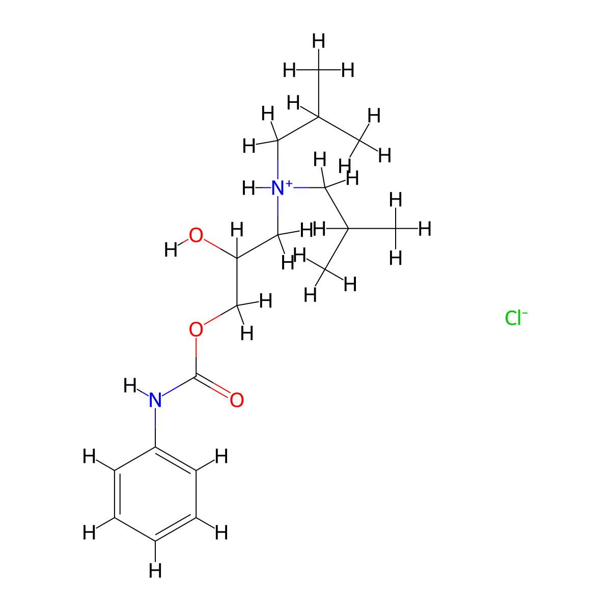 Carbanilic acid, 3-(diisobutylamino)-2-hydroxypropyl ester, hydrochloride molecular structure, CAS 73623-08-2