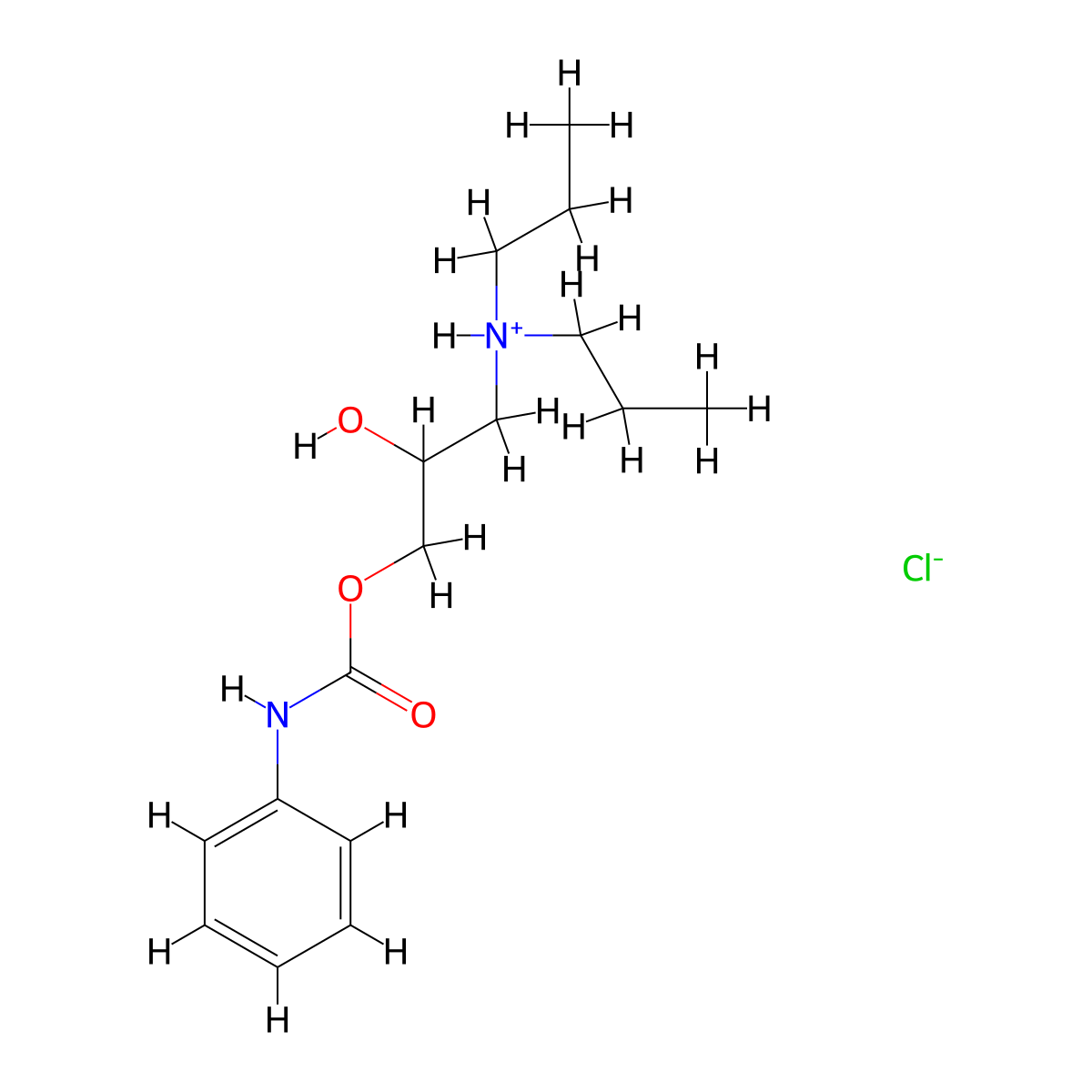 Carbanilic acid, 3-(dipropylamino)-2-hydroxypropyl ester, hydrochloride molecular structure, CAS 73623-10-6