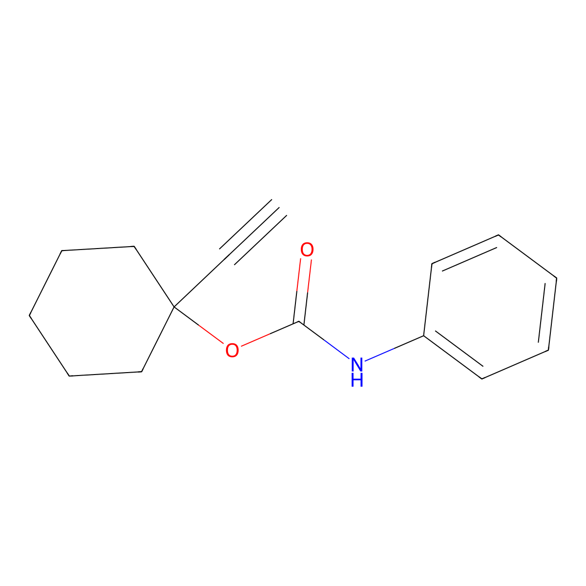 Carbanilic acid, 1-ethynylcyclohexyl ester molecular structure, CAS 73623-16-2