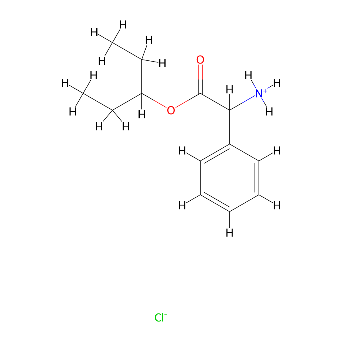 Acetic acid, 2-amino-2-phenyl-, 3-pentyl ester, hydrochloride molecular structure, CAS 73623-42-4