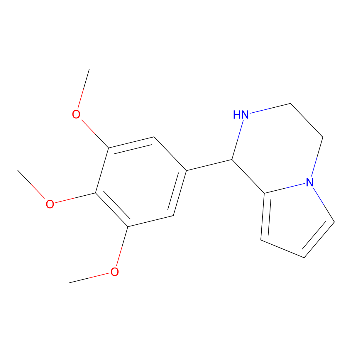 1-(3,4,5-Trimethoxyphenyl)-1,2,3,4-tetrahydropyrrolo[1,2-a]pyrazine molecular structure, CAS 73627-27-7