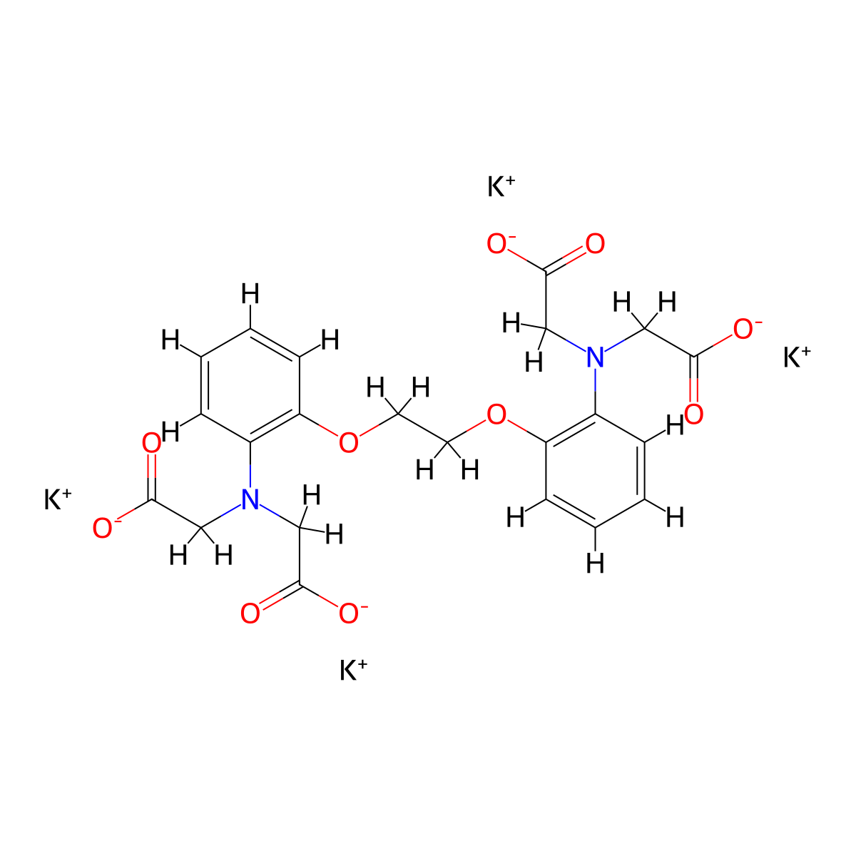 Potassium 2,2',2'',2'''-(((ethane-1,2-diylbis(oxy))bis(2,1-phenylene))bis(azanetriyl))tetraacetate molecular structure, CAS 73630-08-7