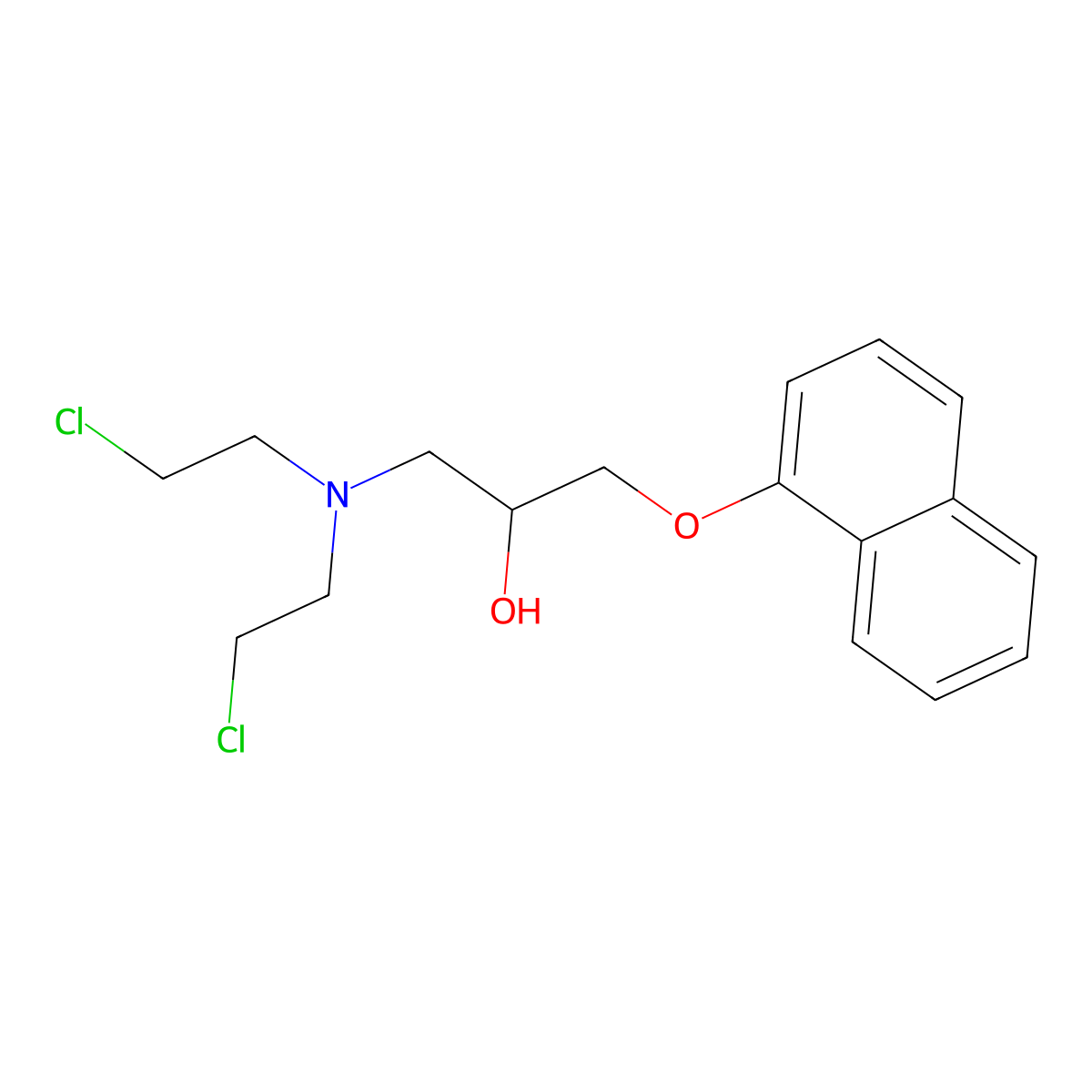 Propranolol mustard molecular structure, CAS 73631-12-6