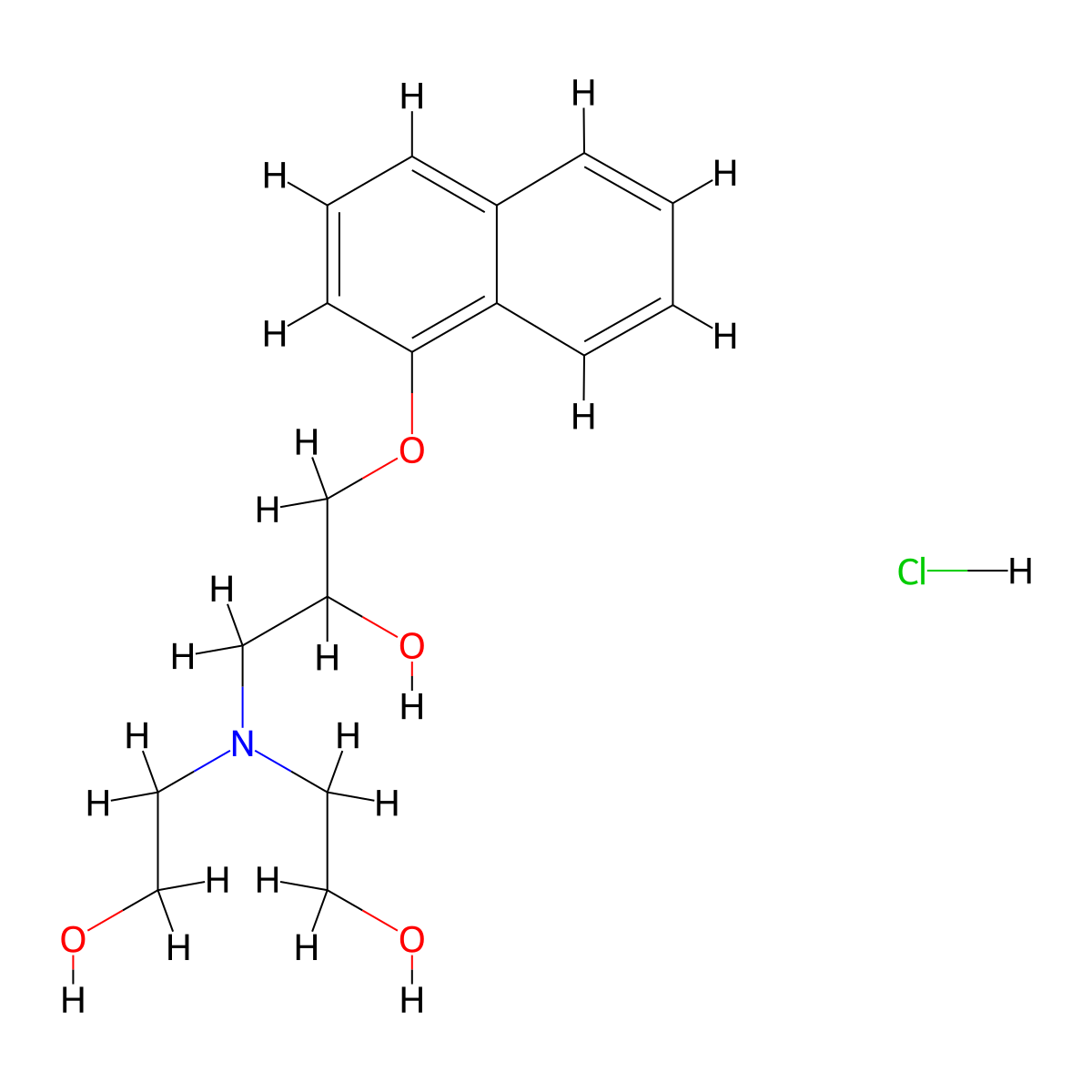 1-[Bis(2-hydroxyethyl)amino]-3-naphthalen-1-yloxypropan-2-ol;hydrochloride molecular structure, CAS 73631-13-7