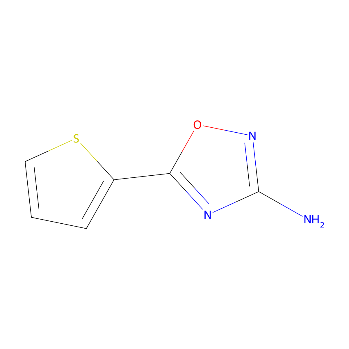 5-(Thiophen-2-yl)-1,2,4-oxadiazol-3-amine molecular structure, CAS 73631-19-3
