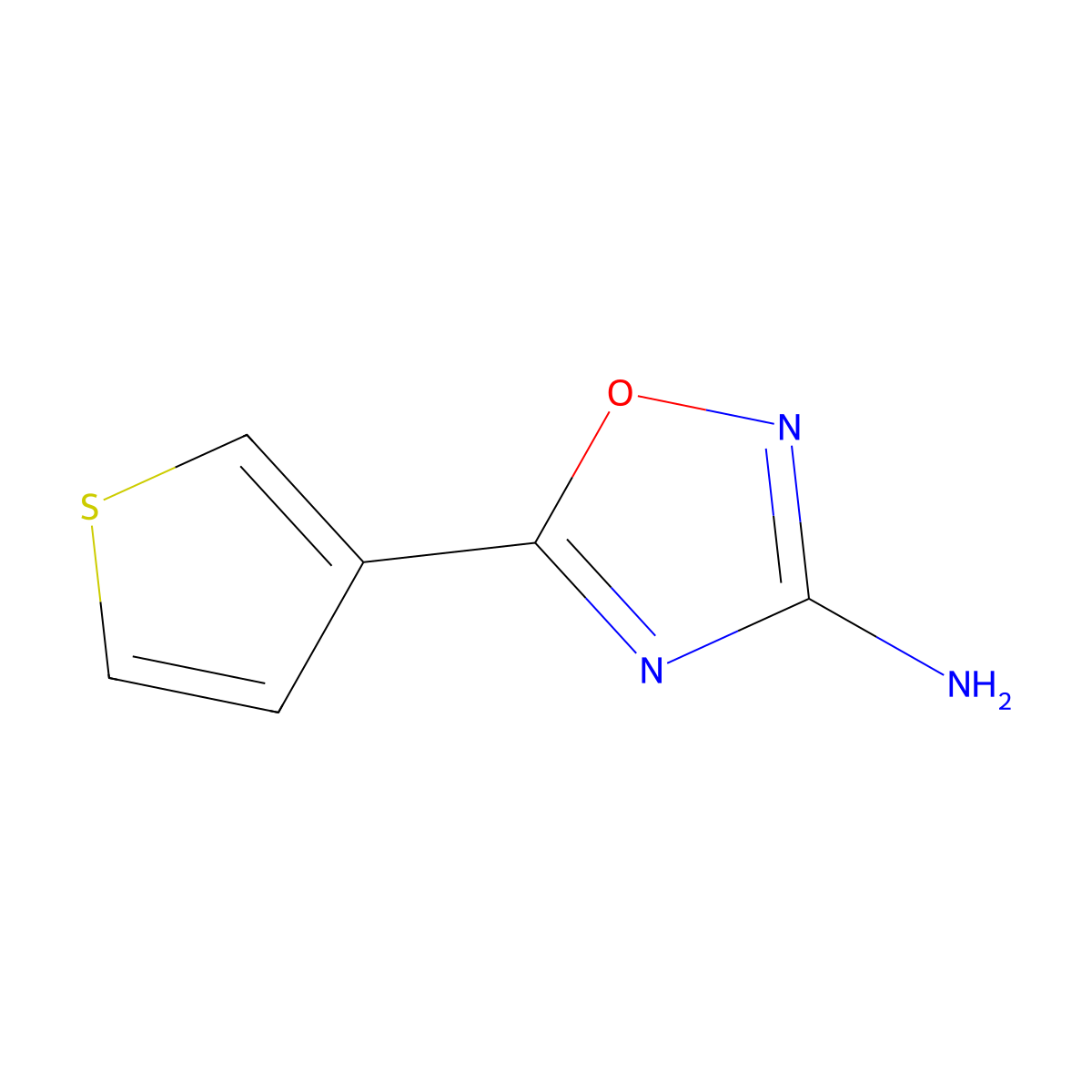 5-(Thiophen-3-yl)-1,2,4-oxadiazol-3-amine molecular structure, CAS 73631-20-6