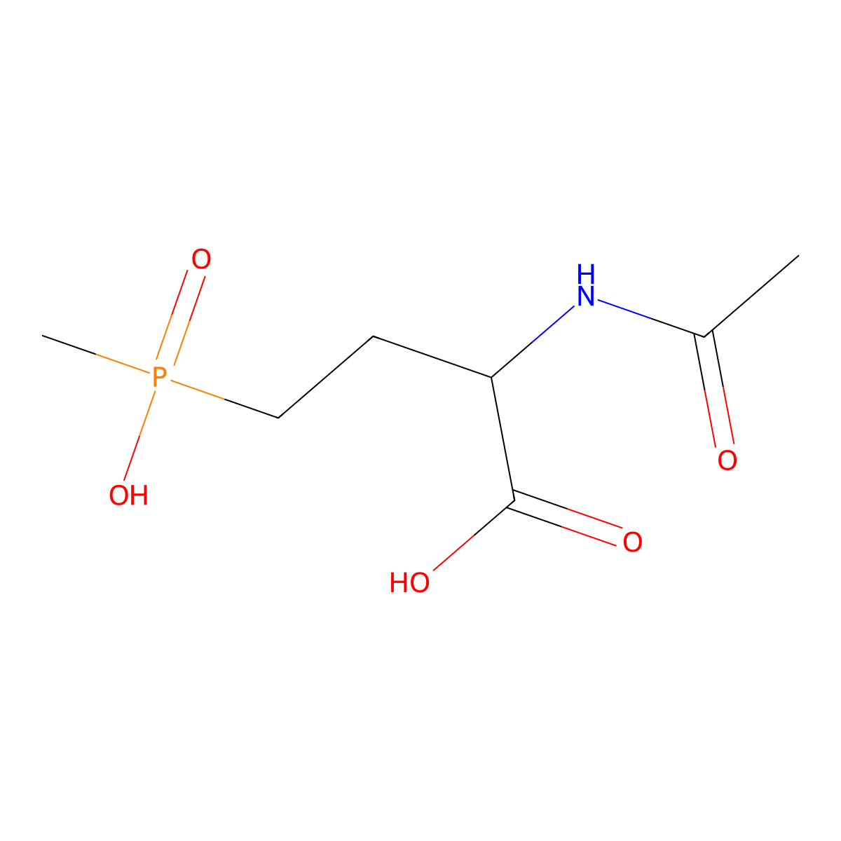 N-Acetylphosphinothricin molecular structure, CAS 73634-73-8