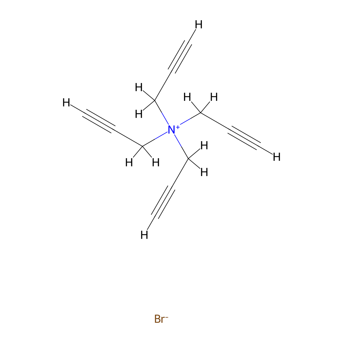 Tetrapropargylammonium bromide molecular structure, CAS 73637-00-0
