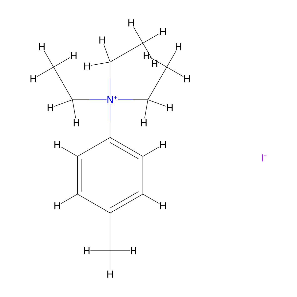 N,N,N-Triethyl-4-methylanilinium iodide molecular structure, CAS 73637-01-1