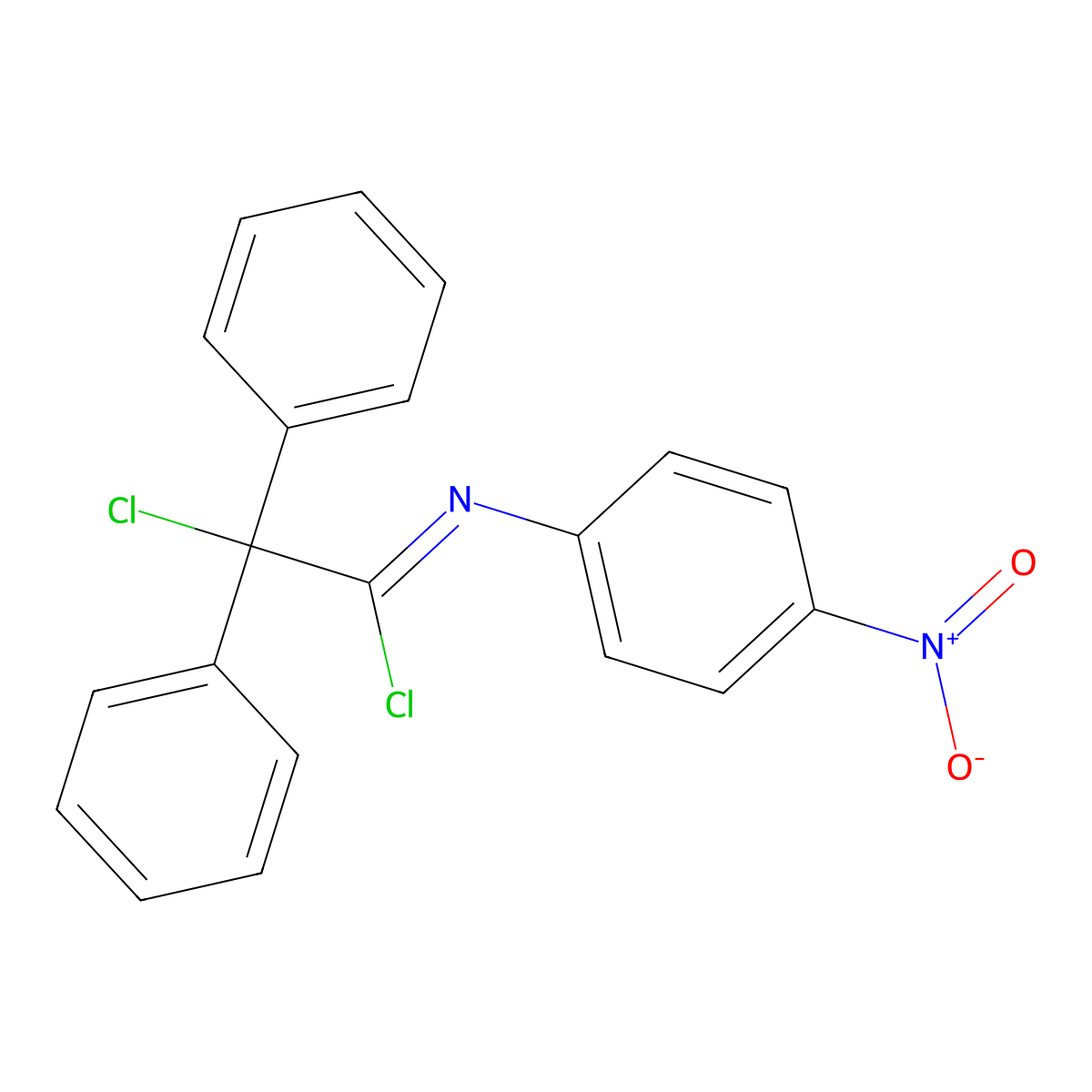 Aniline, N-(1,2-dichloro-2,2-diphenylethylidene)-4-nitro- molecular structure, CAS 73637-07-7