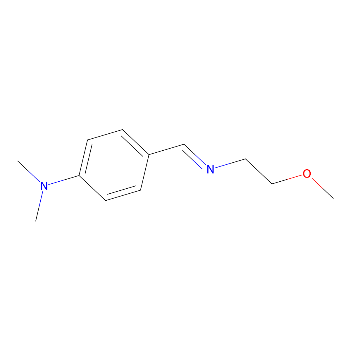 ANILINE, N,N-DIMETHYL-p-(N-(2-METHOXYETHYL)FORMIMIDOYL)- molecular structure, CAS 73637-08-8