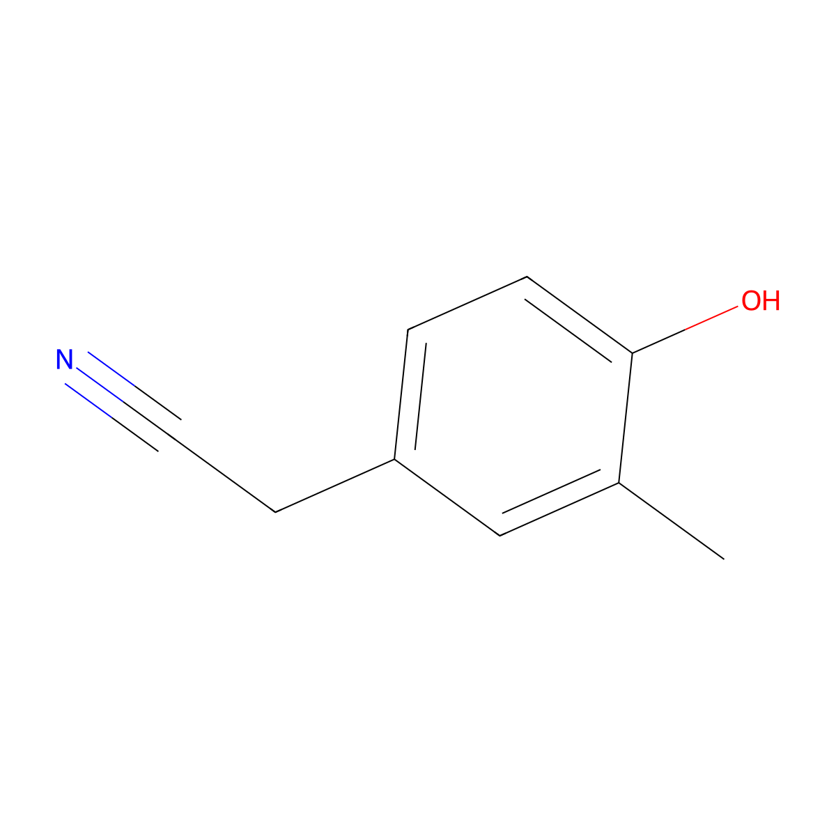 2-(4-Hydroxy-3-methylphenyl)acetonitrile molecular structure, CAS 73653-24-4