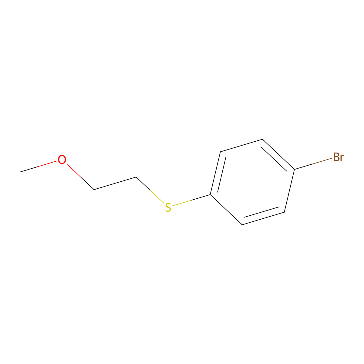 (4-Bromophenyl)(2-methoxyethyl)sulfane molecular structure, CAS 73655-43-3