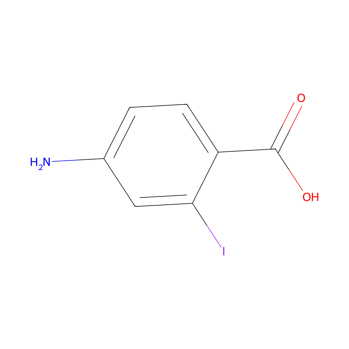 4-Amino-2-iodobenzoic acid molecular structure, CAS 73655-51-3