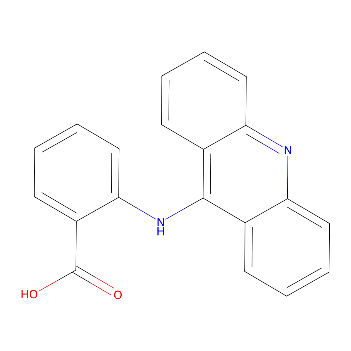 2-(9-Acridinylamino)benzoic acid molecular structure, CAS 73655-55-7