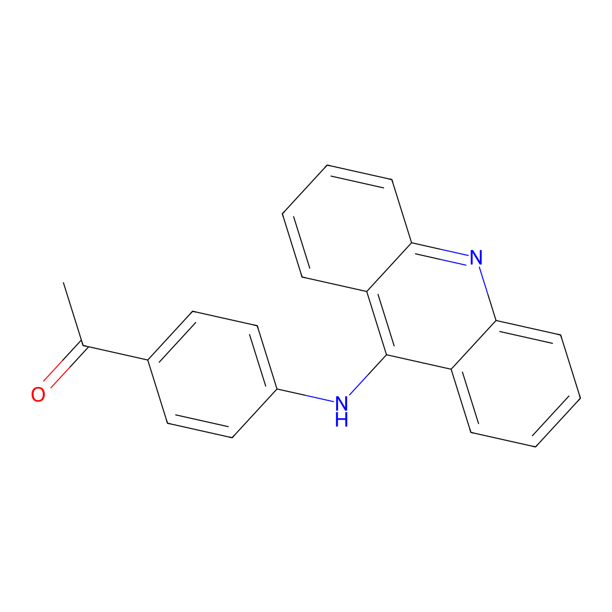 Acetophenone, 4'-(9-acridinylamino)- molecular structure, CAS 73655-62-6
