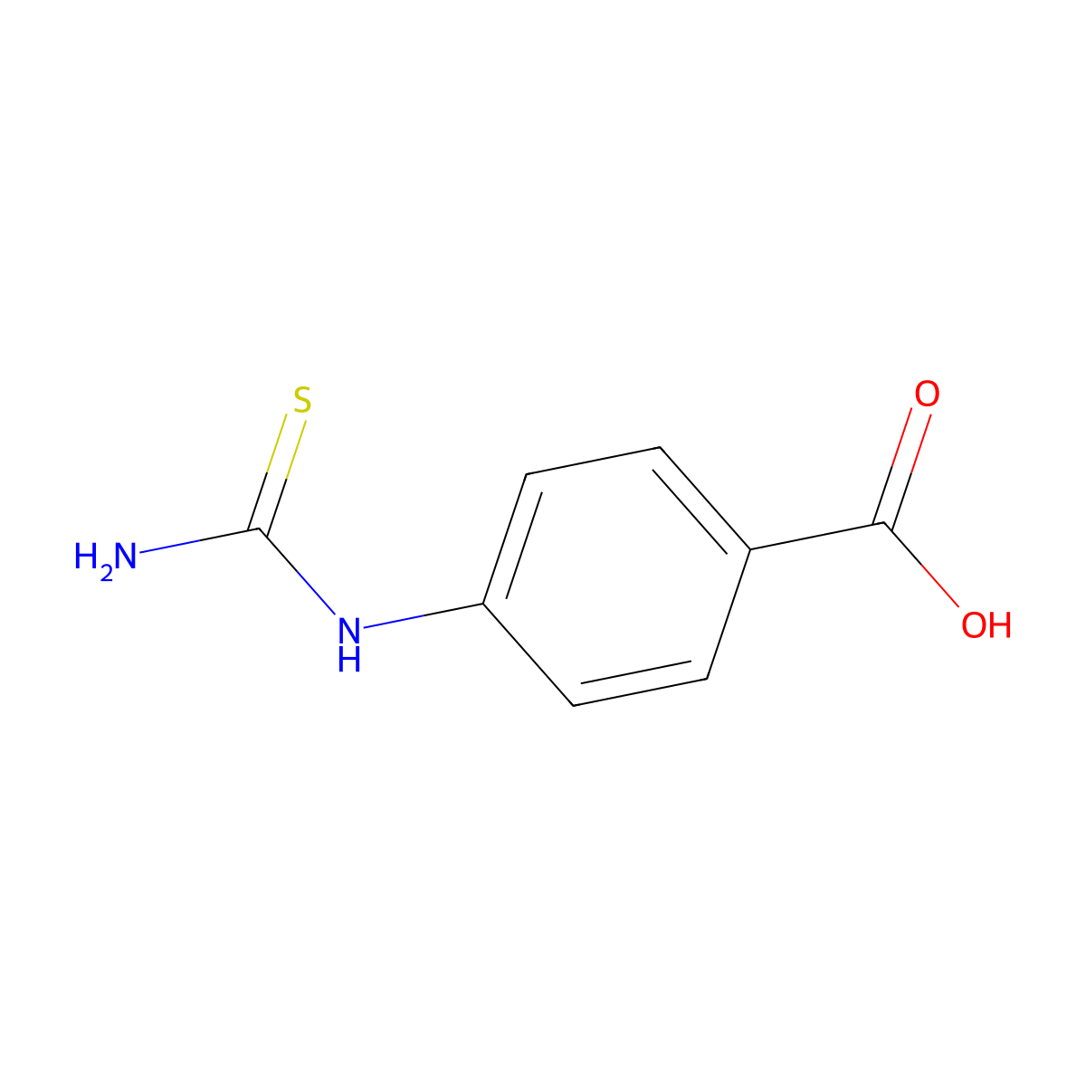 4-Thioureidobenzoic acid molecular structure, CAS 7366-56-5