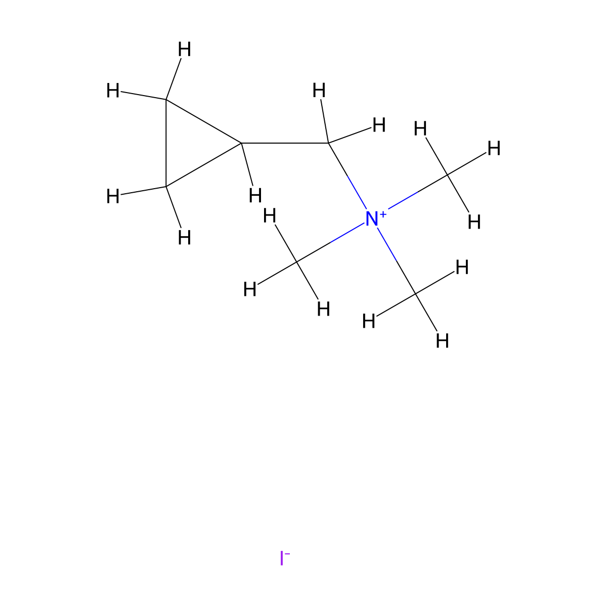 (Cyclopropylmethyl)trimethylammonium iodide molecular structure, CAS 73664-02-5